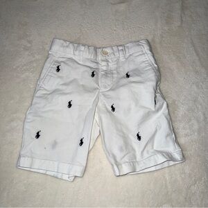 White Polo Ralph Lauren Shorts with Embroidered Logo 5